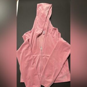 Juicy Couture Blush Velour Zip-Up Hoodie